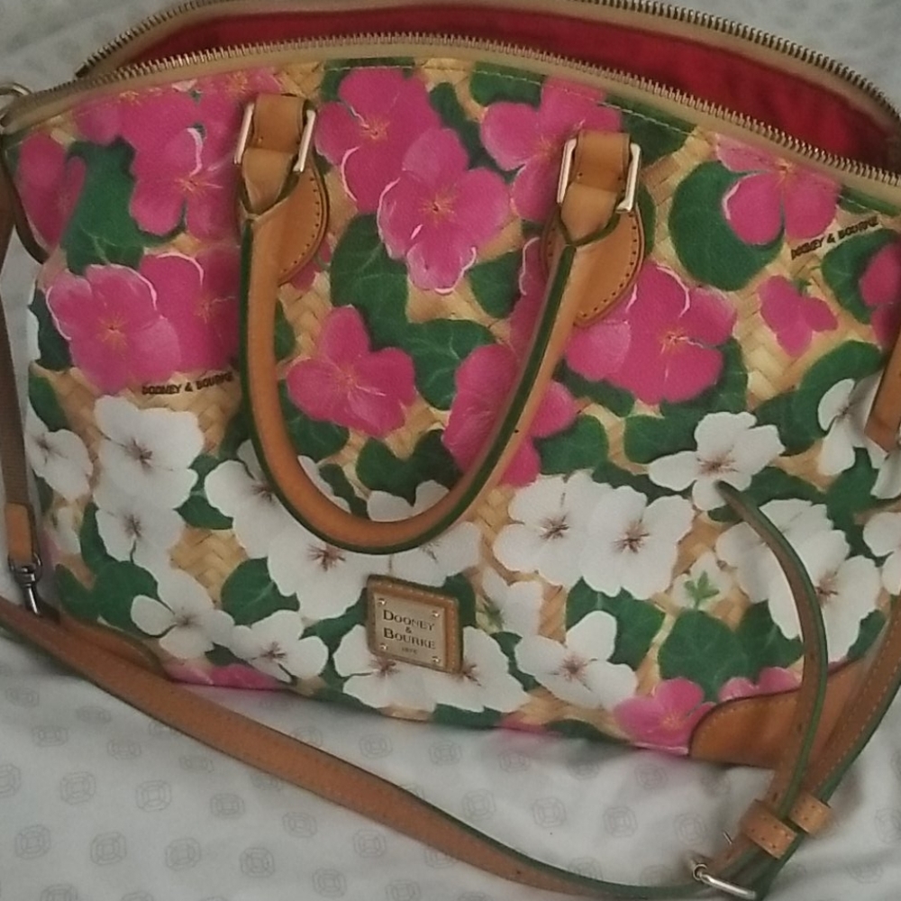 Coated leather floral Dooney & Burke satchel